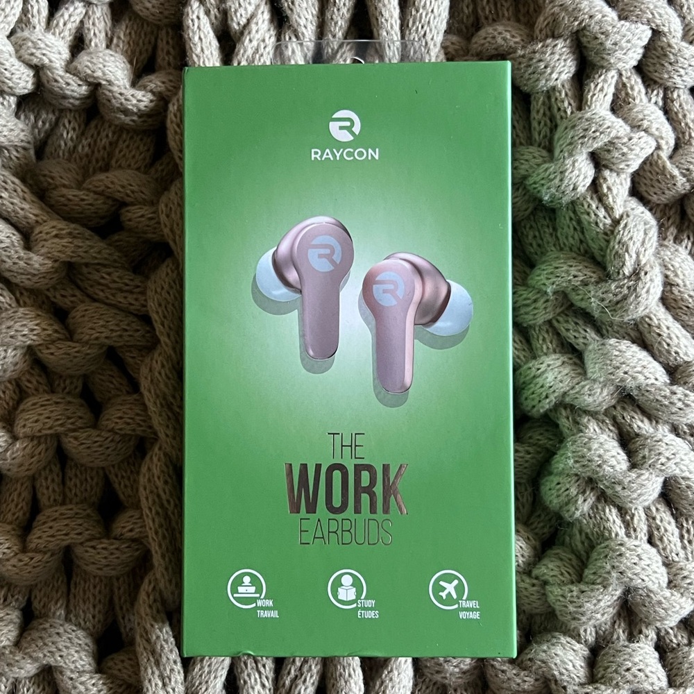 Raycon The Work Earbuds. Rose Gold. Brand new in original packaging.